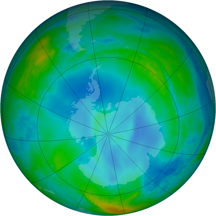 Antarctic ozone map for 11 June 2003